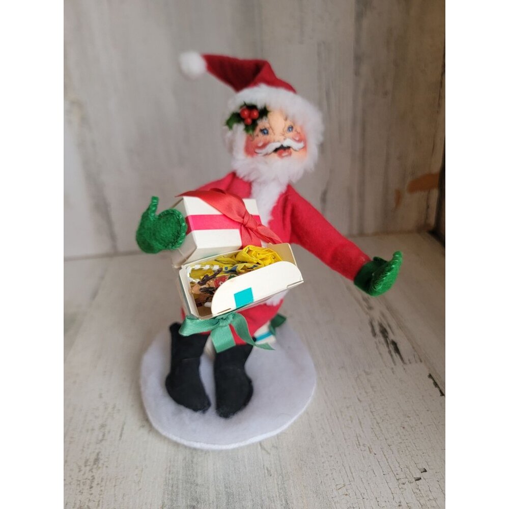 Annalee Santa gift box rocking horse xmas home‎ decor vintage